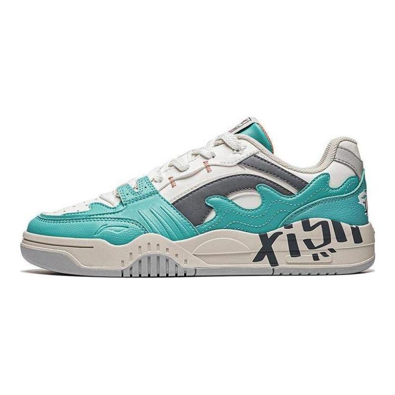 Li-Ning Moon White Ocean Women s Low Top Skate Shoes Green AGCT416-2 37.5
