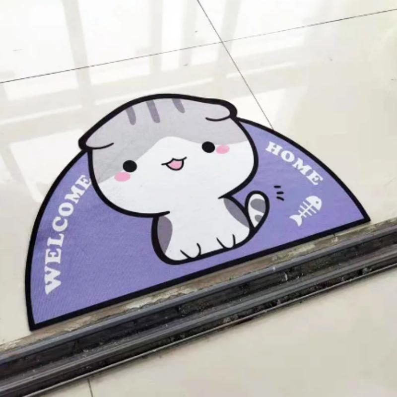 

VIKAMA Полукруглый Мягкий и Удобный Ковер из Кристального Бархата Ковер для Гостиной Спальни Придверный Коврик Прикроватный Коврик Домашний Декор 40X60CM (1.3X2FT