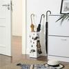 SONGMICS Metal Umbrella Stand, Square Umbrella Holder with Drip Tray and 4 Hooks, 15.5 X 15.5 X 49 Cm, White