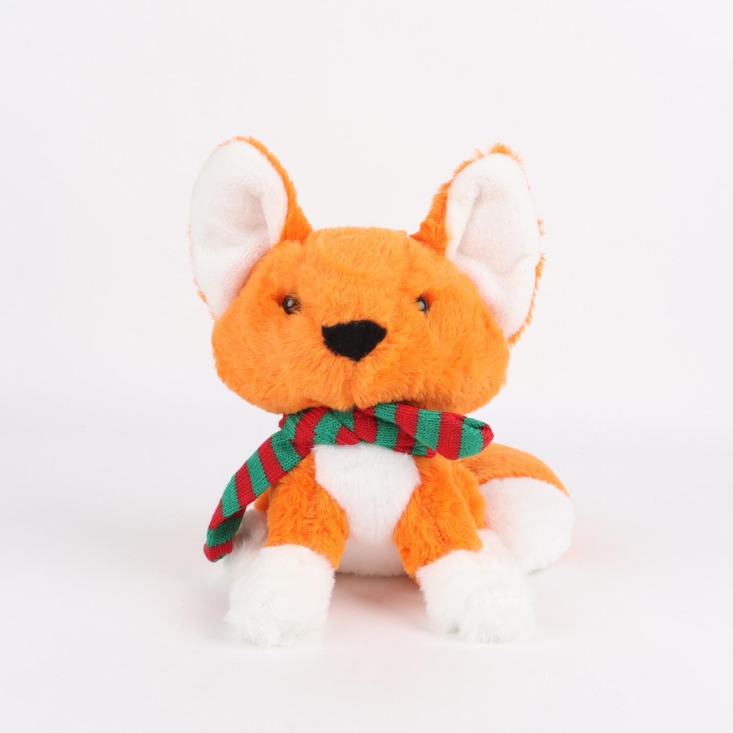 

Рождественский шарф Плюшевая игрушка лиса Девочка Дети Подарок на день рождения Праздник Украшенная кукла