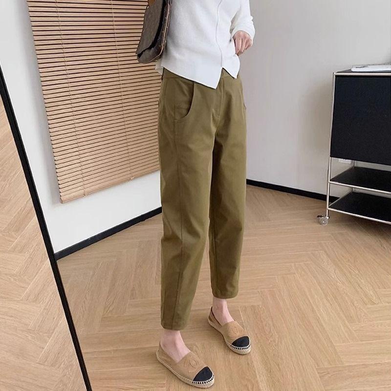 Korean Style Trendy Dad Pants Women Spring and Autumn Stylish Versatile Retro Carrot Pants with Casual Temperamen Harem Pant