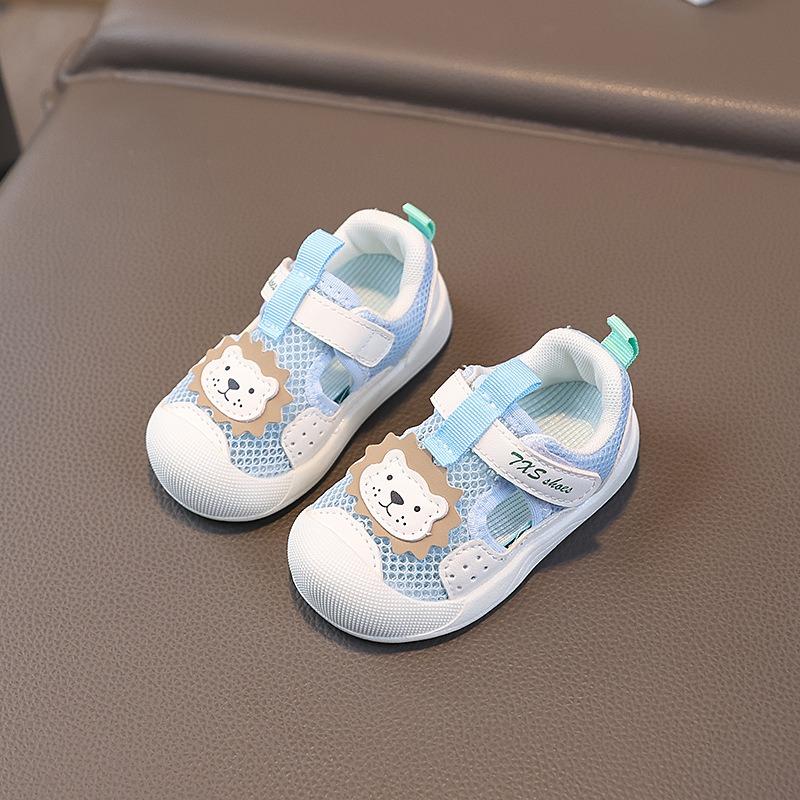 Summer new baby shoes 1-2 years old girls' closed-toe hollow-out sandals boys' breathable soft sole walking shoes
