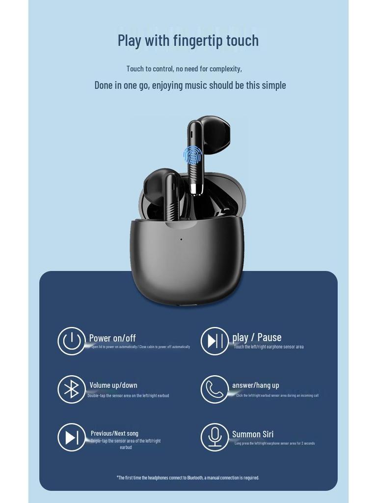 Wireless TWS Bluetooth Karaoke Headset: Noise-Canceling, Waterproof, Long Battery Life, Stereo Sound