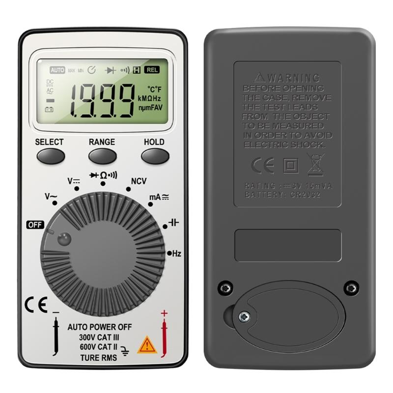 Portable Multimeter 1999 Counts Digital Multimeter Voltmeter Auto-Ranging for Testing Voltage Current Resist Continue
