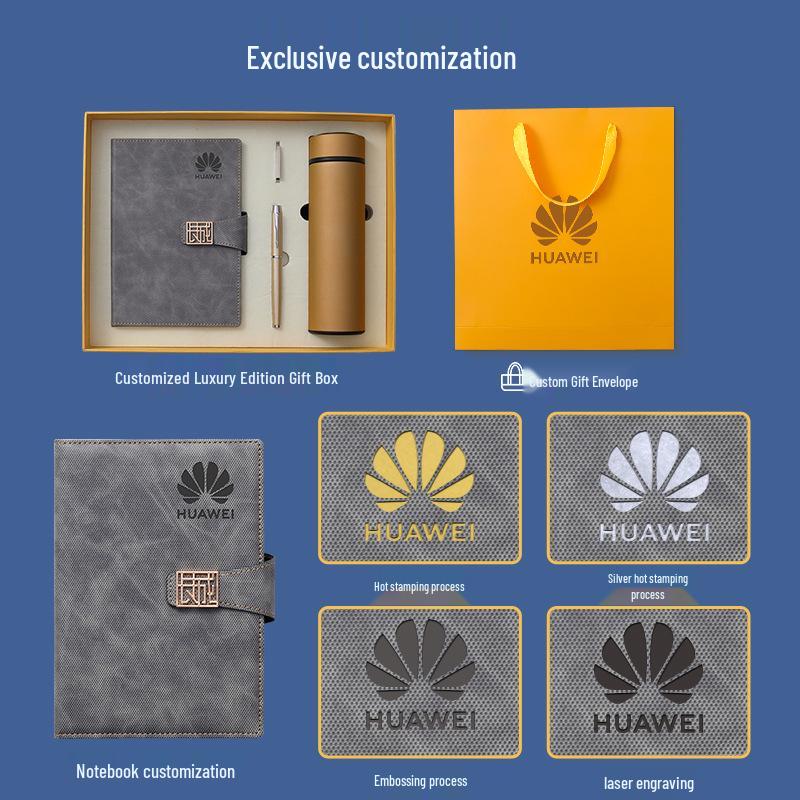 A5 Custom Logo Thickened Business Notebook Gift Set with Diary