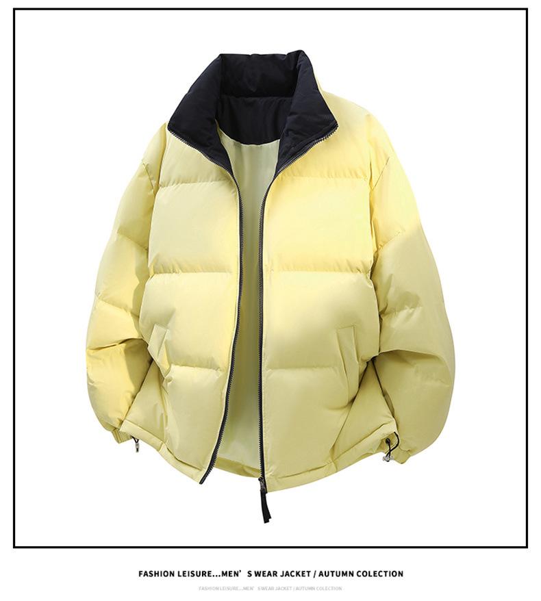2025 Winter Unisex Trendy Color Block Stand Collar Puffer Jacket for Teens & Couples
