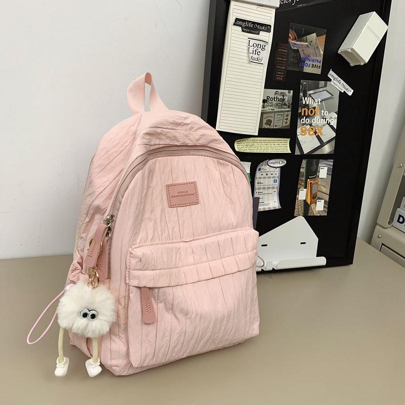 Schoolbag Korean Style Lazy Style Backpack Simple and Fresh College Student Backpack High Aesthetic Middle School Girls Large Capacity Backpack