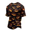 Men's Lightweight Quick-Dry Mesh Short Sleeve Round Neck T-Shirt with Halloween Print