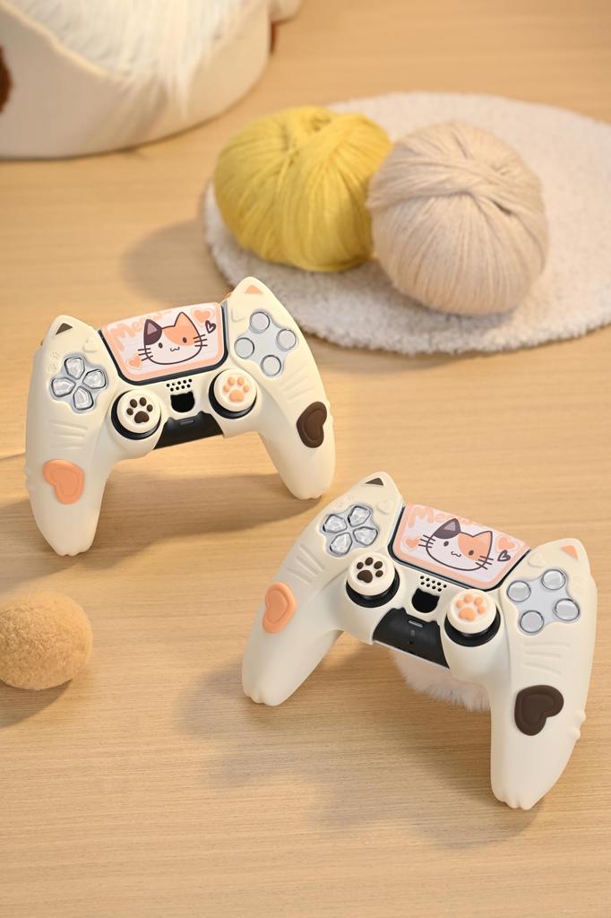 GeekShare PS5 Controller Silicone Soft Skin Compatible with PlayStation 5 PS5 Controller Cover and Sticker Protective Protective Easy To PS5