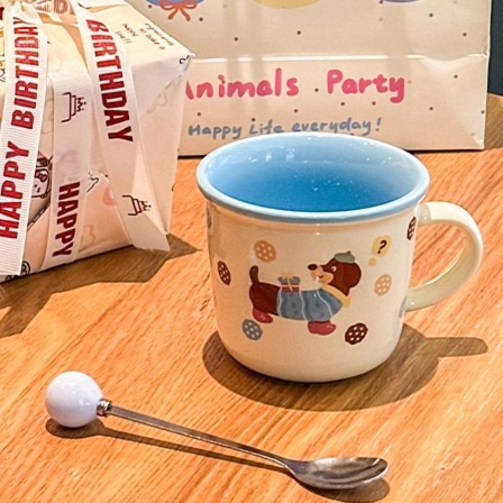 Cute couple pair of cups, a pair of ceramic mugs, household water glasses, wedding gifts, souvenirs