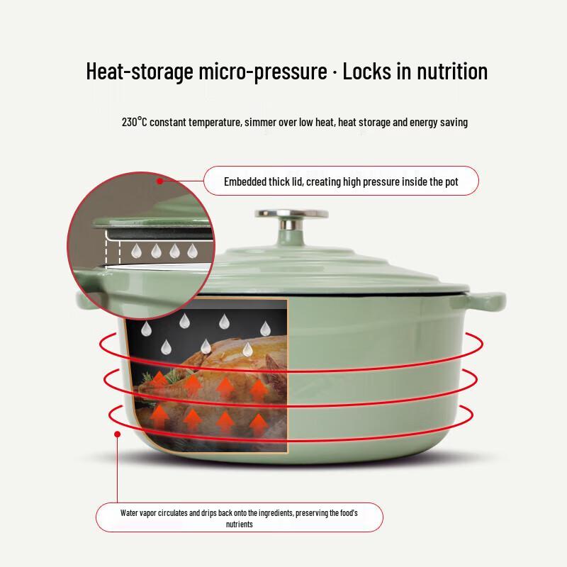Guī.Hé Qì Enamel Cast Iron Micro-Pressure Stew Pot