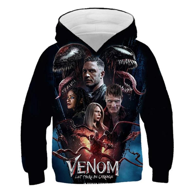 

Kids Marvel Sportswear Hooded Hoodie Spring Autumn Venom 3D Print Baby Boy Clothes Boys Trendy Soft Casual Wear 100