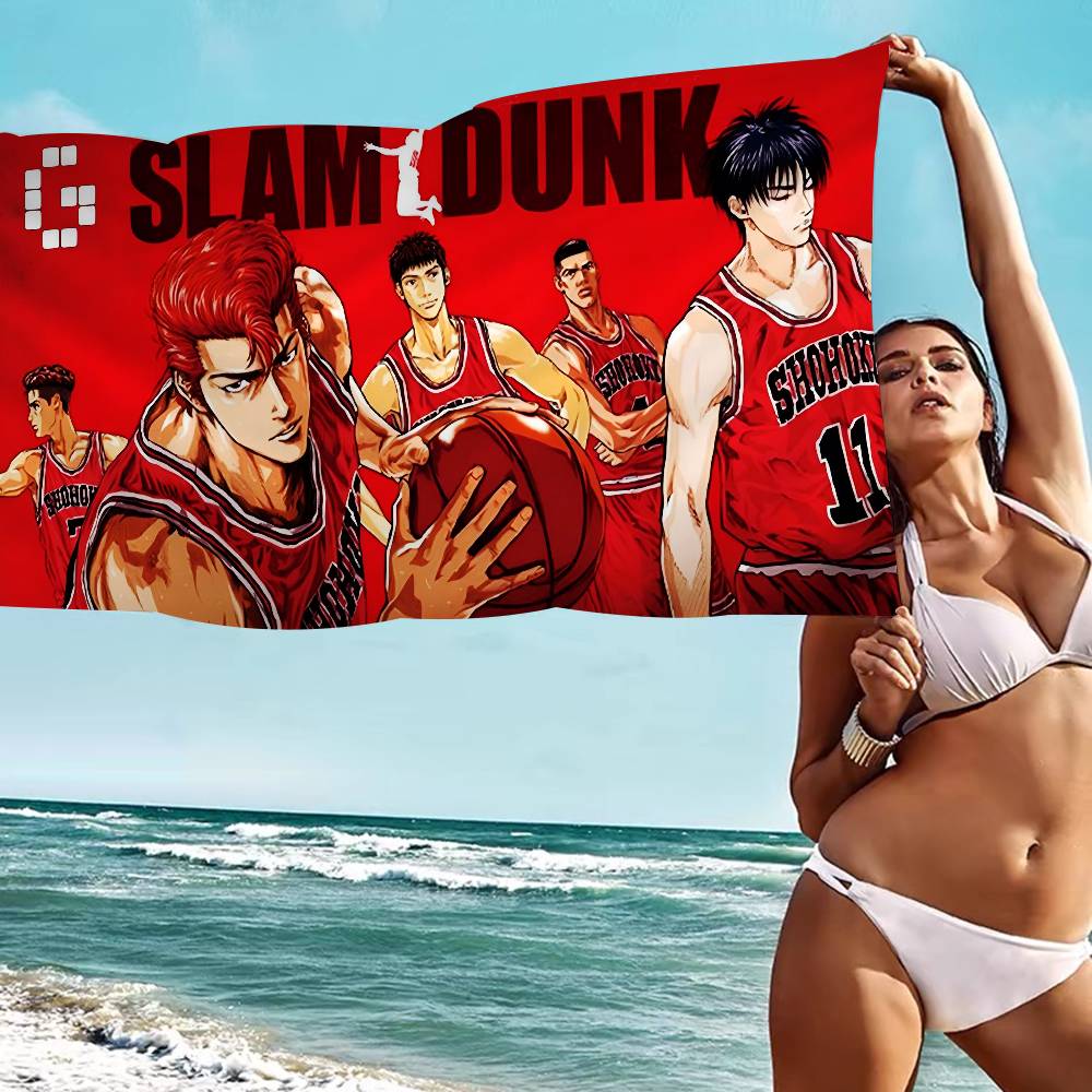 The First Slam DunK Beach Towel Cartoon Cute Summer Kids Large Bath Pool Beach Towel Microfiber Absorbent For Swimming Travel