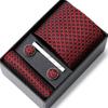 Tie Men'S Business Professional Dress Suit Blue Striped Gift Box Polyester Silk 7.5Cm Business Gift