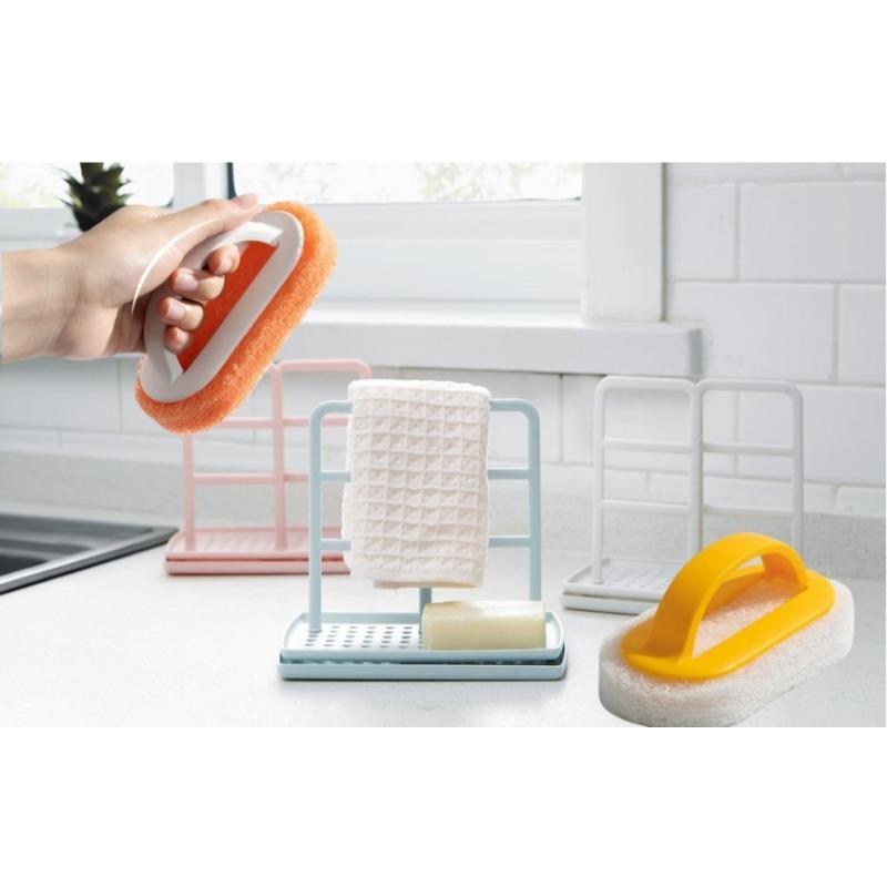 Kitchen Table Storage Rag Rack Dishwashing Cloth Drain and Punch-free Soap Rack Clean with A Daily Dishwashing Pan Brush