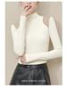 Cotton Cocoon Off-Shoulder Half-High Neck Slim Long-Sleeve Top for Women - 2026 Spring/Autumn Collection