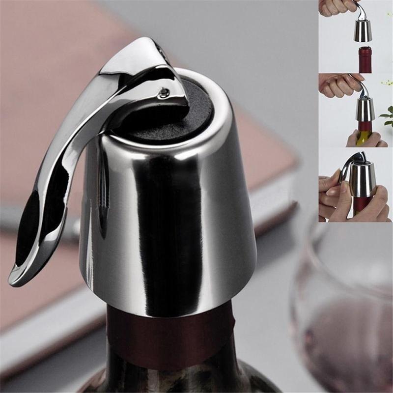 Stainless Steel Vacuum Sealed Red Wine Champagne Storage Bottle Stopper Sealer Caps