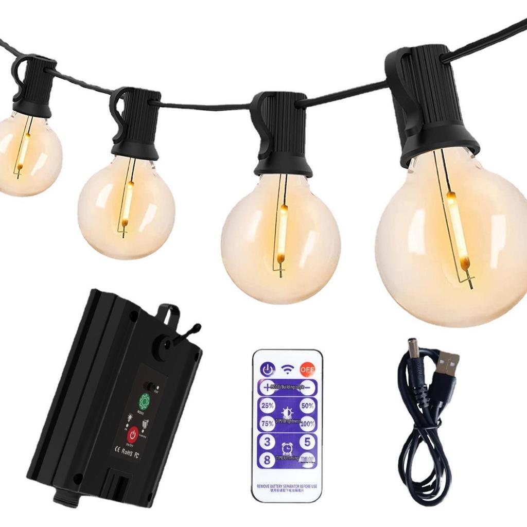 New Year Solar G40 Retro String Lights for Outdoor Camping & Holiday Decor