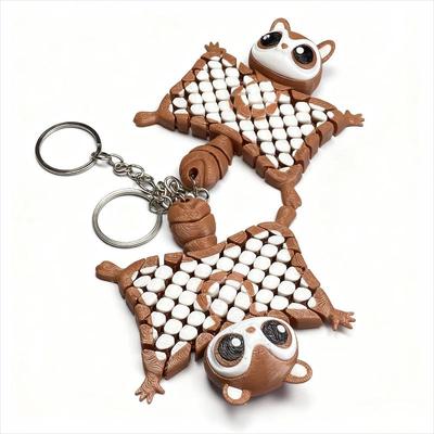 3D Printed Cute Flying Squirrel Pendant Keychain Decoration Bag Charm Hanging Accessories Toy Gift