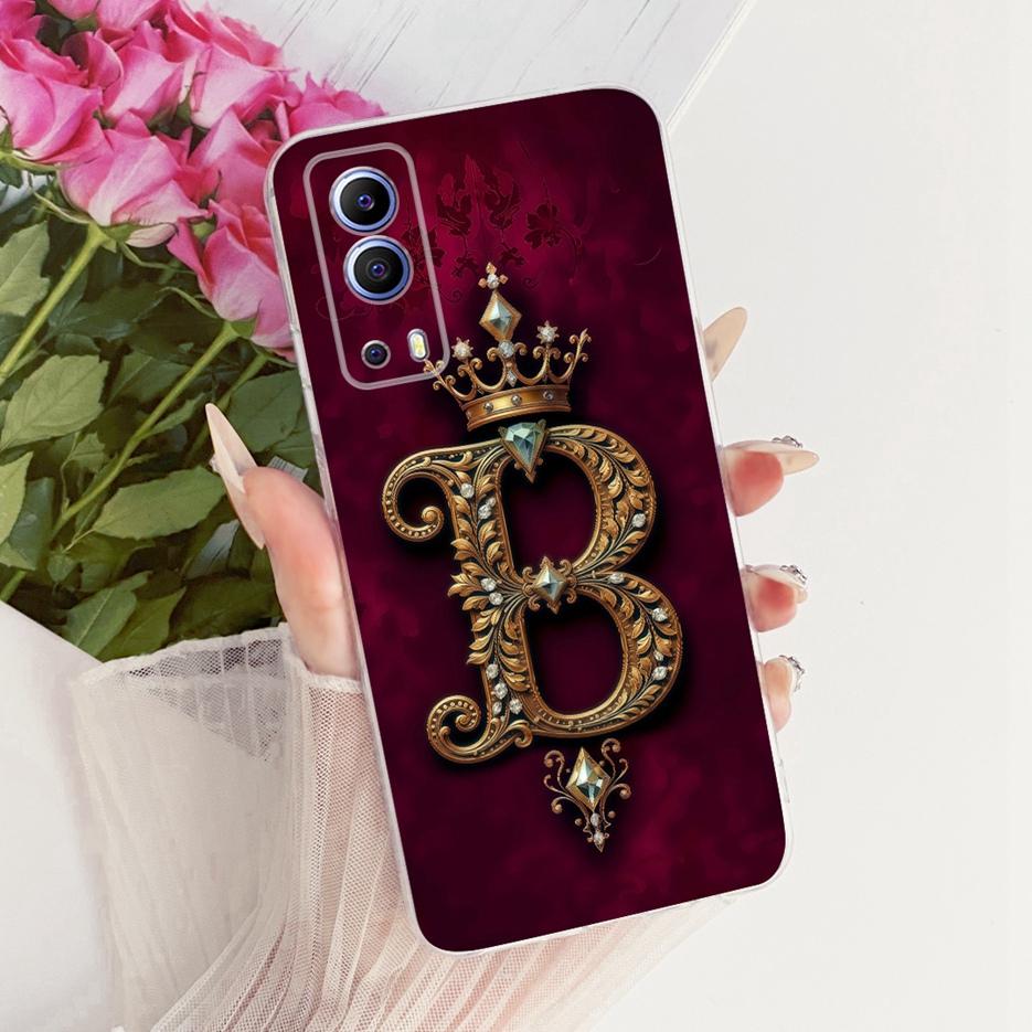 For Vivo Y52 5G Case V2053 Cute Crown Letters Cover Soft Silicone Phone Case For Vivo Y72 5G V2041 Y 52 VivoY52 VivoY72 5G Shell
