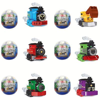 6pcs Easter Eggs with Train Building Blocks Toys Inside Train Set for Kids Boys Girls Easter Basket Stuffers Fillers Gifts