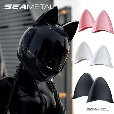 2Stk Motorradhelm Katzenohren Niedliche Dekoration Stil Helm Universelles Zubehör