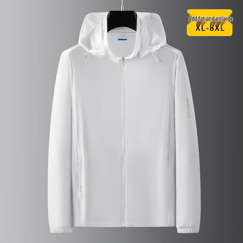 Men's Plus Size Ice Silk Detachable Hood Summer Jacket