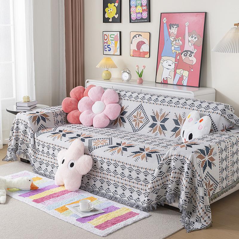 Bohemian Sofa Blanket Blanket Line Blanket Camping Blanket Outdoor Picnic Blanket Nap Blanket Leisure Blanket Cover