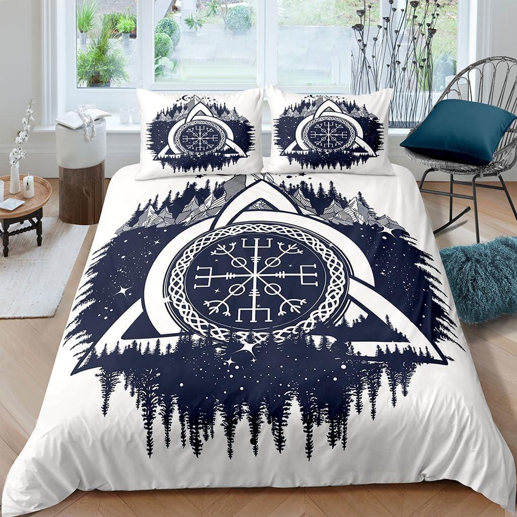 Bettbezug 3D Vik Nordisch Exquisit Mystisches Symbol Digitaldruck Bettwäsche Set Bettdecke Bett Heimdekoration Mädchen Jungen Geschenk