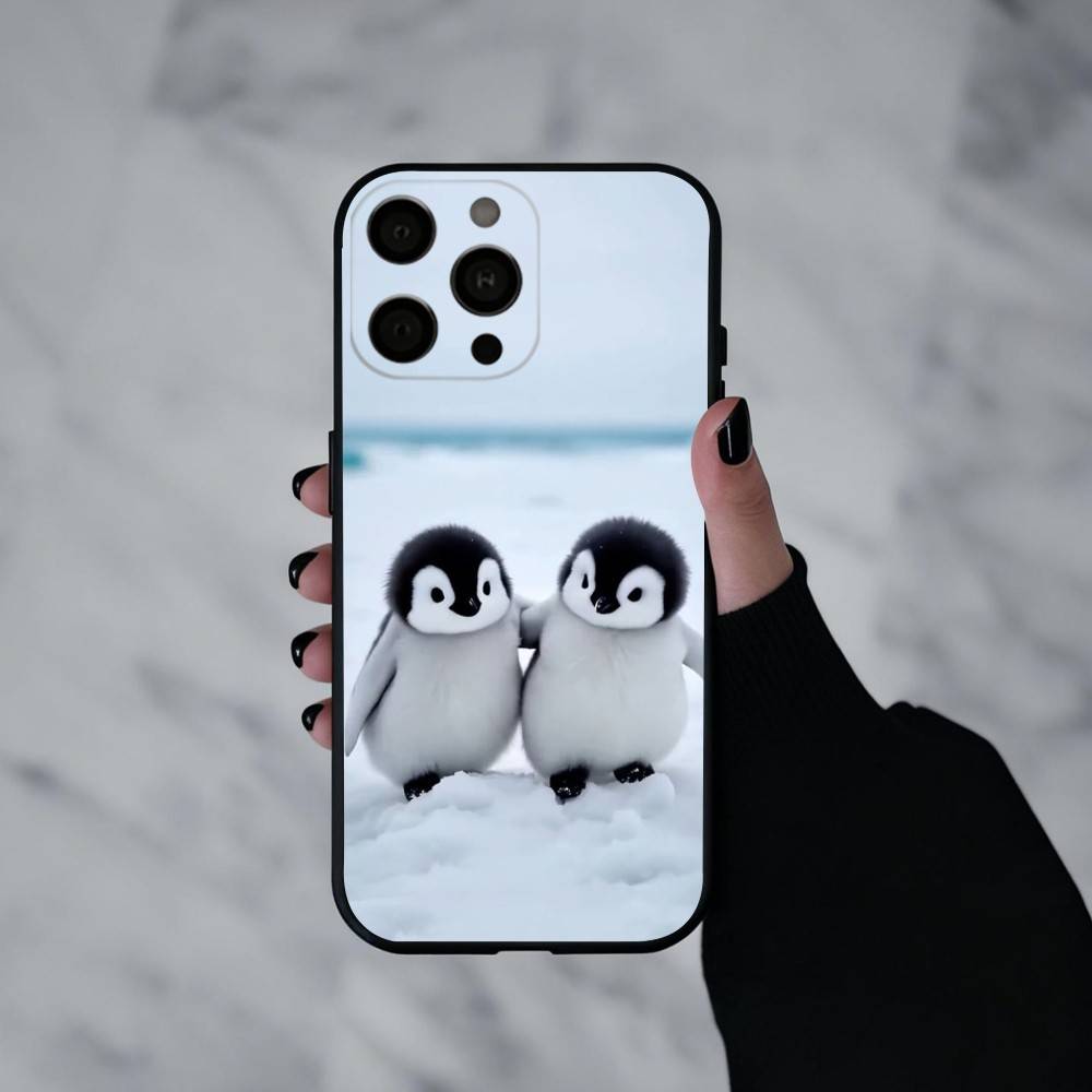 Animal P-Pingu Penguin Phone Case For iPhone 17pro,16,15,14,13,12,11 Plus,Pro Max,XS,Soft Silicone Black Cover
