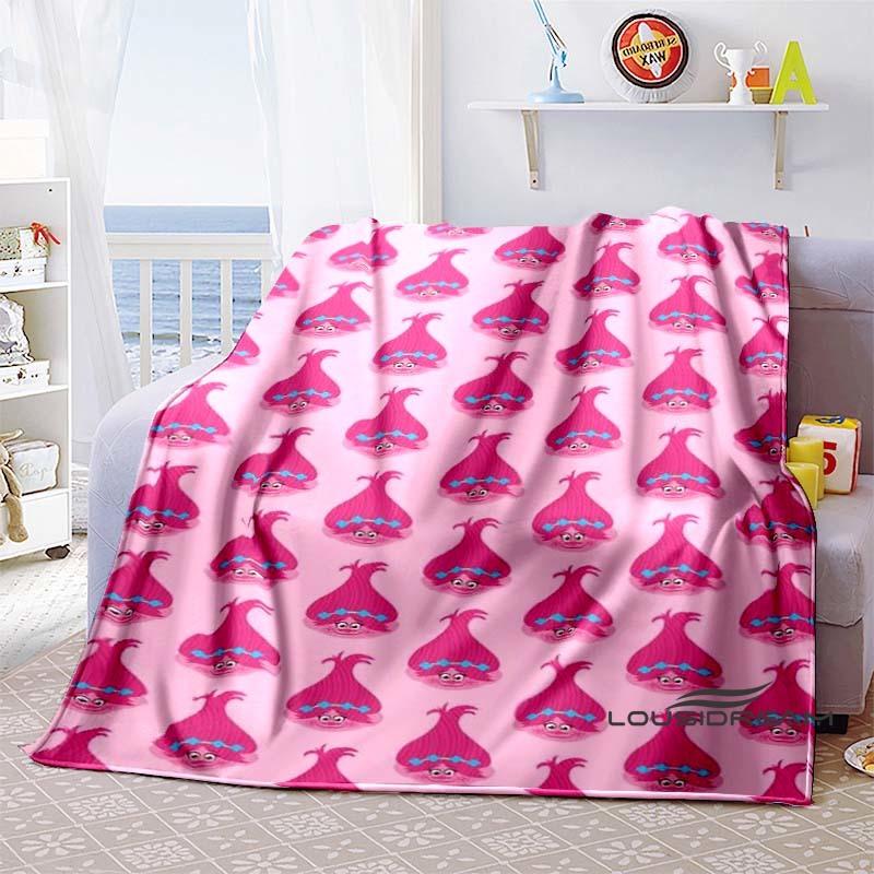 The Kawaii PoppyTrolls World Tour Themed Flannel Blanket Is Perfect for Kids, Teens, and Fans. It's a Great Bed Blanket or Sofa
