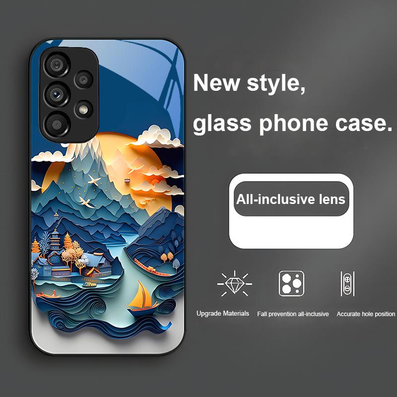 Winter Snow Mountain For Samsung Galaxy S24 Plus S20 21 FE S23 Ultra S8 9 A70 72 73 50 51 52 53 Tempered Glass Phone Case