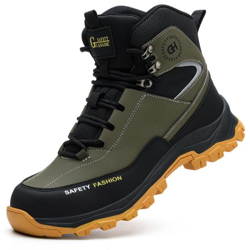 New Fashion Men's Work & Safety Boots Steel Toe Cap Crush-Resistant And Puncture-Proof Sole Ideal For Construction Sites