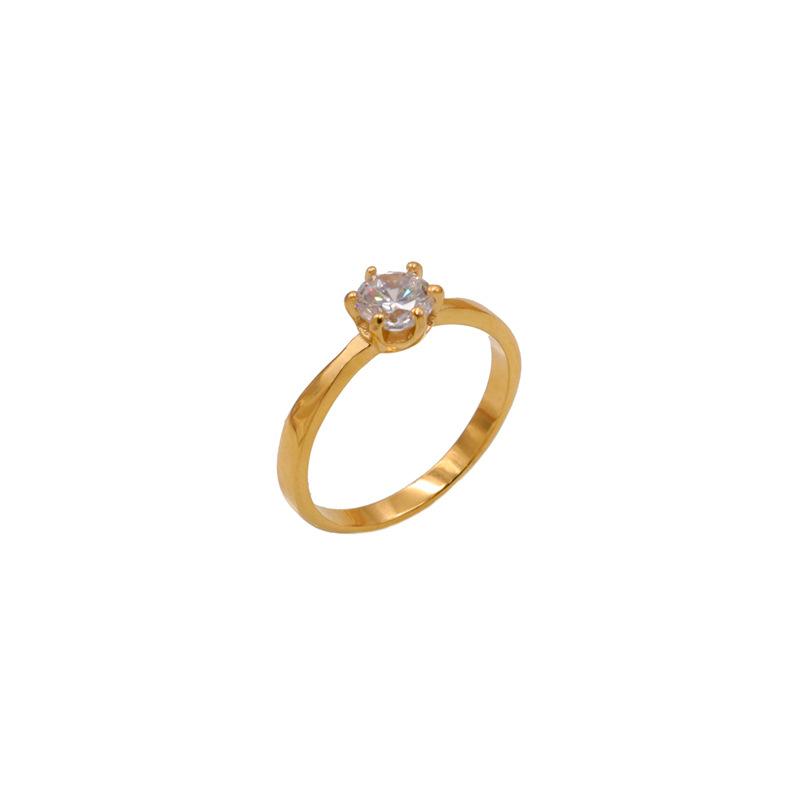French Single Diamond Popular Simple Niche Ring Stone Ring 14K Wedding Ring Women