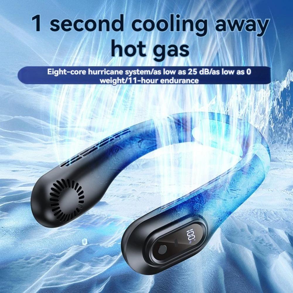 Summer Lazy Person Hanging Neck Fan Outdoor No Leaf Silent Small Fan Air Conditioning Fan Charging Portable Travel Small Electri