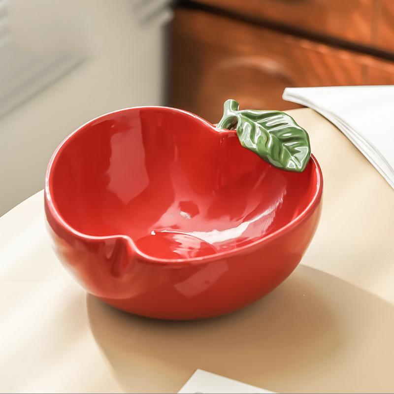 

Creative Apple Ceramic Candy Snack Plate Desktop Fruit Plate Kitchen Utensil Living Room Jewelry Food Miscellaneous Storage Tray