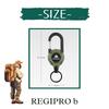 [Regipro b] reel keychain metal wire outdoor telescopic With carabiner (black)