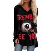 Women's Casual Long Sleeve V-Neck Print Tunic Top for Fall