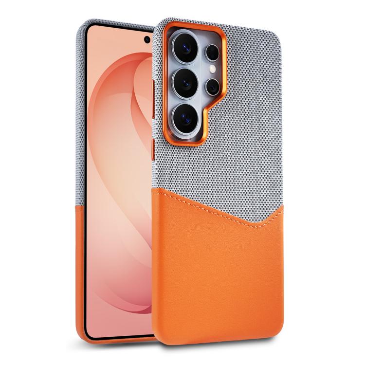 Cloth Textue Stitching Card Slot Magnetic Phone Case For Galaxy S26 Ultra 5G темно серый