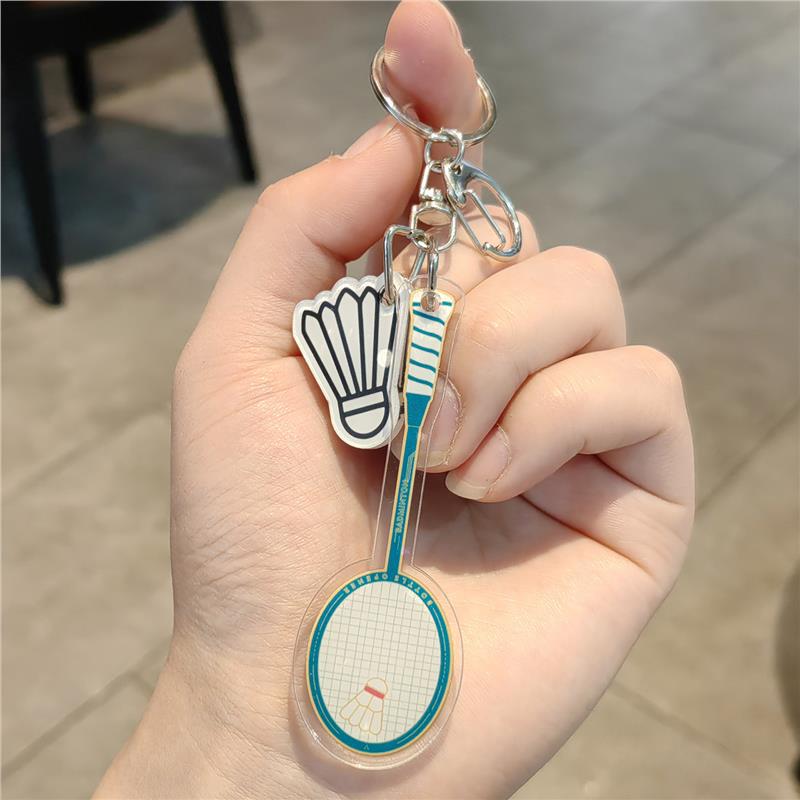 Creative Badminton Racket Keychain: Sporty Pendant & Backpack Ornament - Perfect Small Gift for Boys and Girls