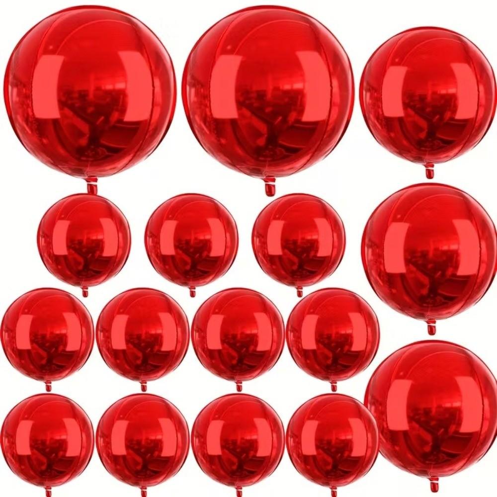 Silver 4D Balloons 50/60 Inches Metallic Balloons Round Balloons  New Year Accessories