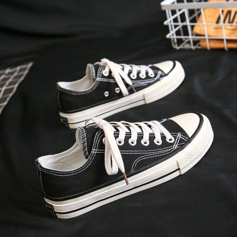 Canvas Shoes Women's Spring New Versatile Ulzzng Student Casual Girls Cloth Shoes Little White Board Shoes