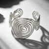 Retro Wide Hollow Metal Open Bangle New European American Cross-Border Exaggerated Niche High Texture Personalized Versatile Women Hand Jewelry