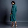 Women's Shirt Dress made of Cotton - Teal Button Down Long Dress, Kala Cotton Shirt Style, Loose Relaxed Fit