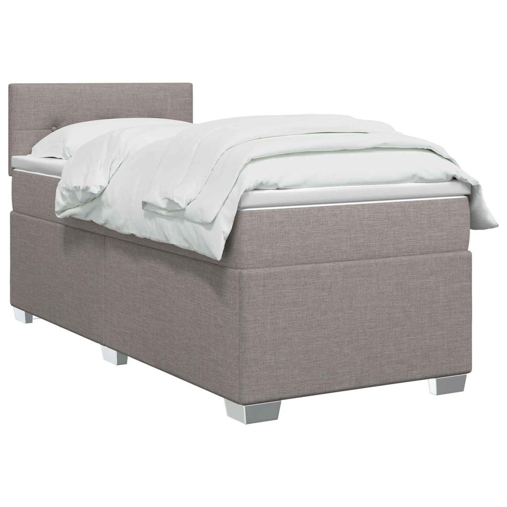 Box Spring Bed with Mattress Taupe 100 x 200 cm Fabric