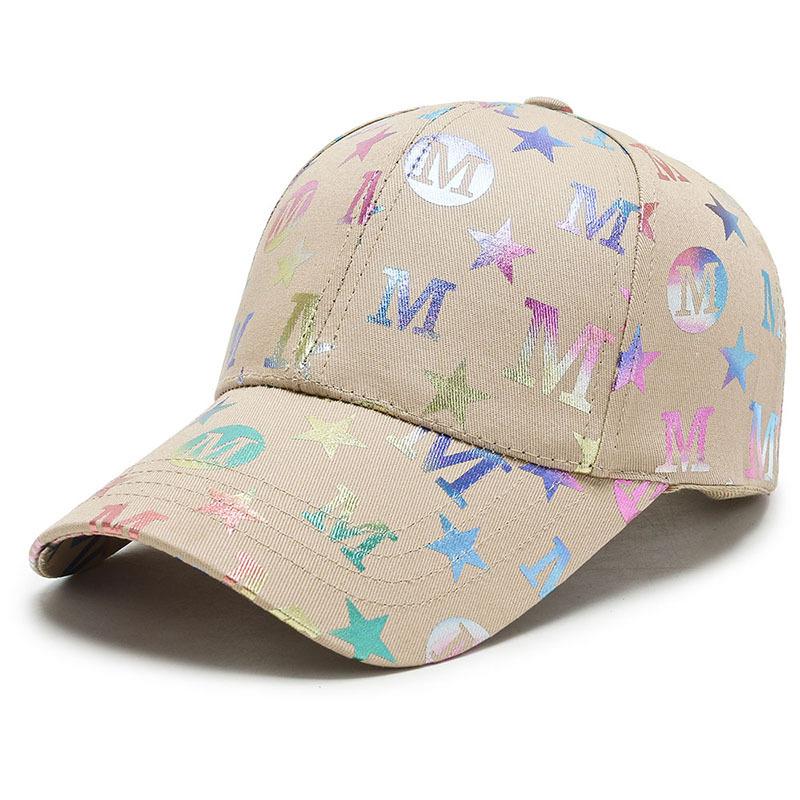 Hat Female Letter M Colorful Duck Tongue Hat Versatile Couple Baseball Hat Sunscreen Hat