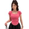 La Chapelle Women's U-Neck Cropped T-Shirt