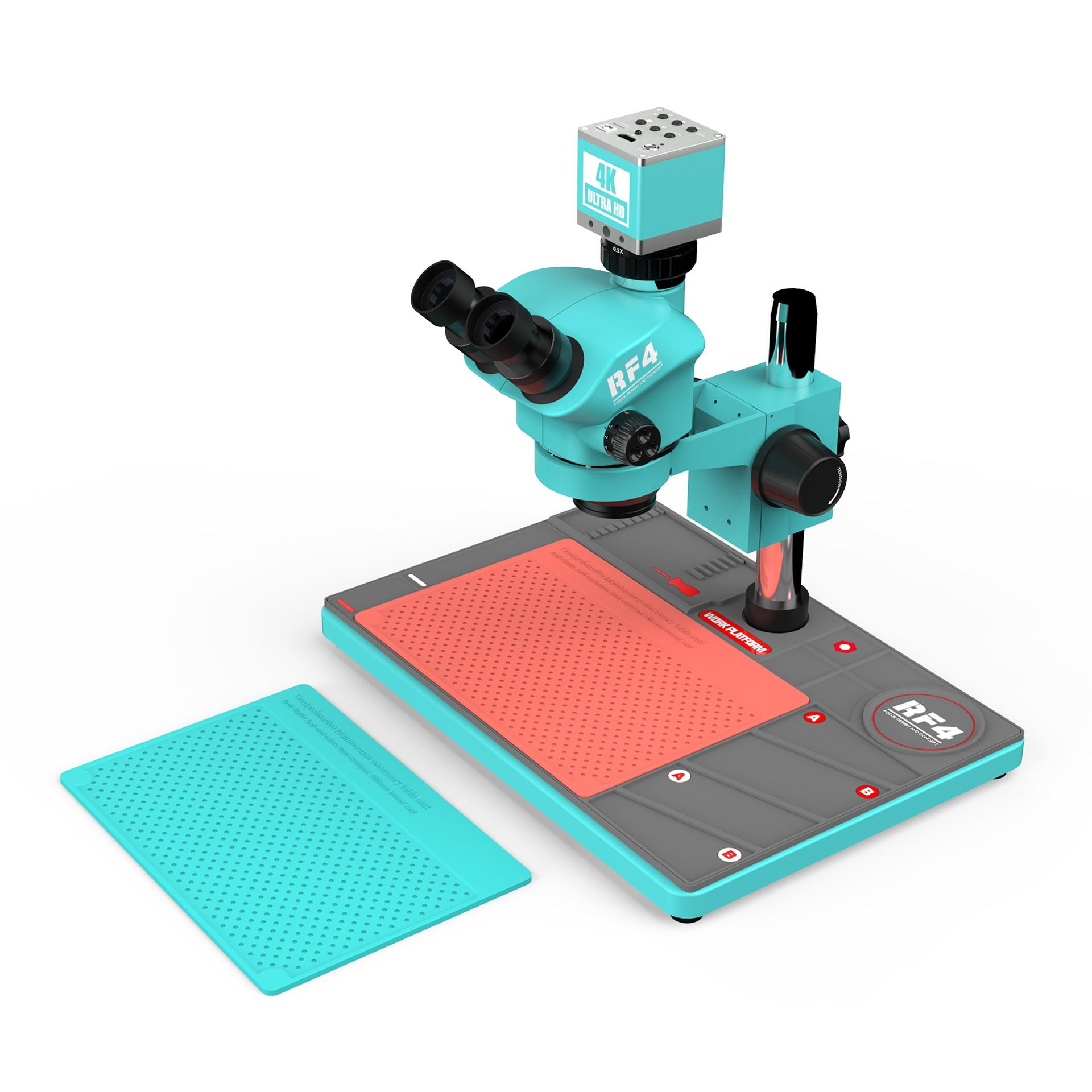 

RF4 RF-PO2 Microscope Maintenance Mat Phone Repair Platform Dual Layer Heat Insulated Pad Grey+Red