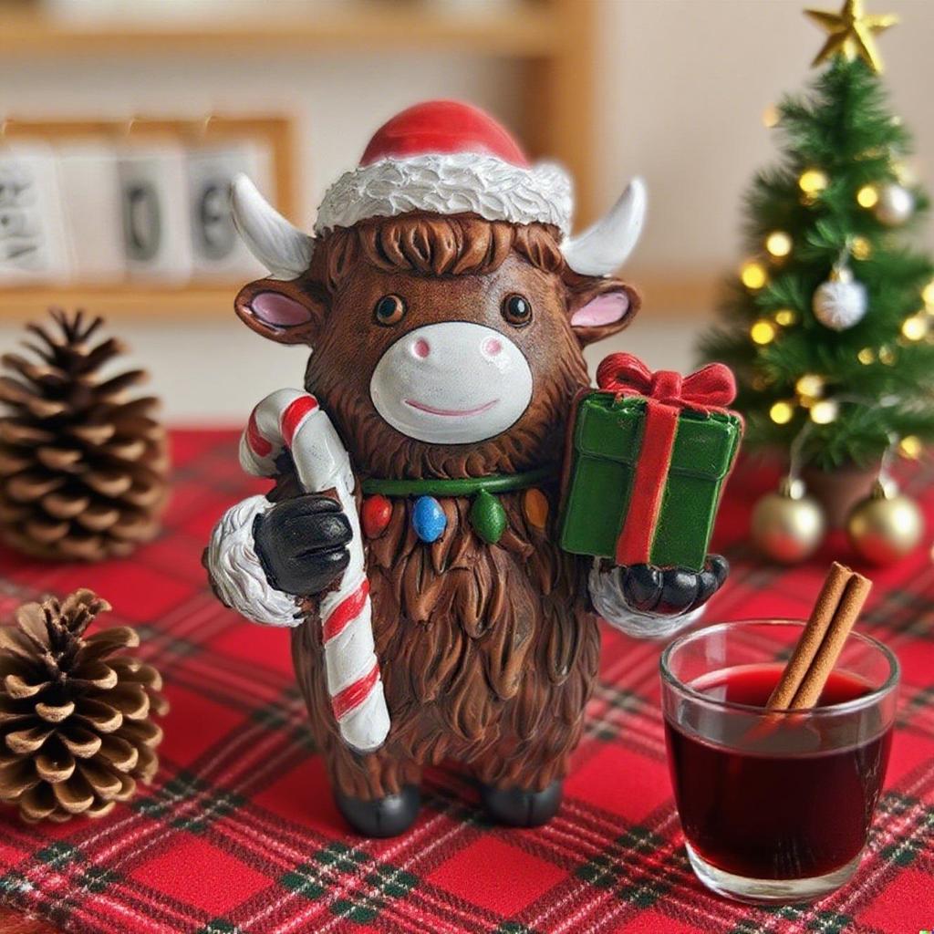 Highland Cow Christmas & Halloween Ornament for Home & Garden Decor