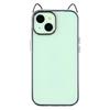 For iPhone 14 Case Cat Ear Design TPU + Acrylic Clear Phone Back Cover